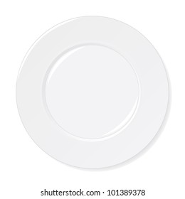 White Plate isolated on white background