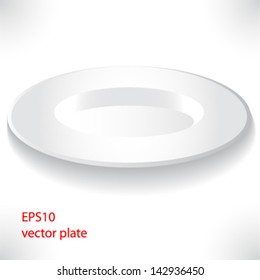 white plate, isolated on white background vector