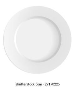 White plate isolated on white background
