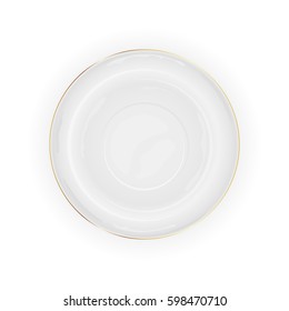 White plate isolated on white background, illustration.