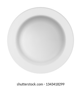 White plate on white background