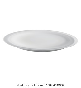 White plate on white background