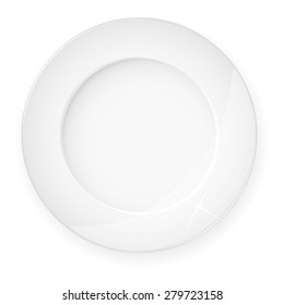 White plate on a white background. Eps10.