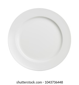 White Plate On White Background. Vector Illustration.