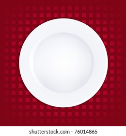 Placa Blanca Sobre Fondo Rojo, Ilustración Vectorial