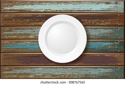 white plate on the table
