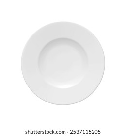 White plate realistic 3d design. Vector illustration