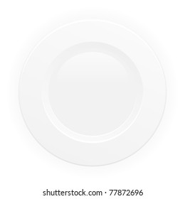 White plate. Vector.