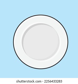 white plate. plate vector flat design icon logo illustration. piring vector