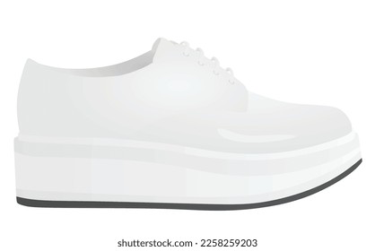 White platform shoe. vector illustration