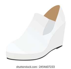 Weißer Plattformschuh. Vektorillustration