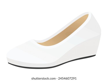 White platform shoe. vector illustration