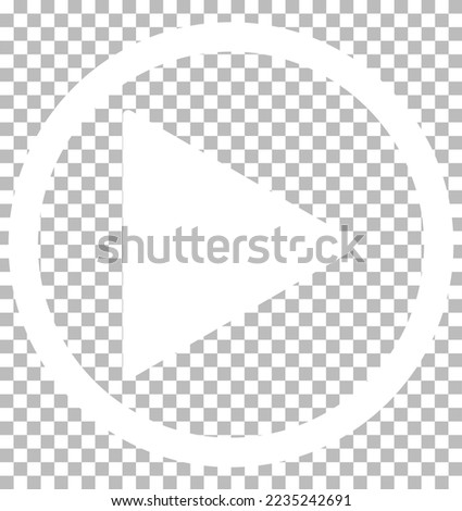 white play button icon on transparent background. flat style. white play button icon for your web site design, logo, app, UI. play symbol. 