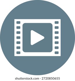 Botón blanco del juego en la tira dentro de un entretenimiento azul del reproductor de medios del círculo