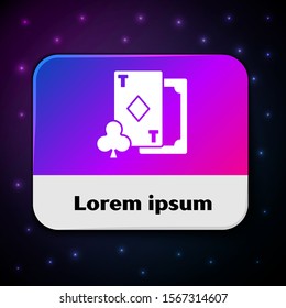 White Playing card with diamonds symbol icon isolated on black background. Casino gambling. Rectangle color button. Vector Illustration