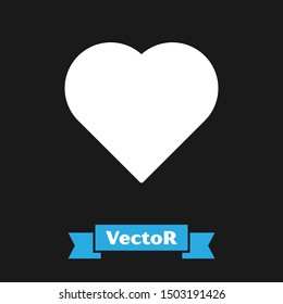 White Playing card with heart symbol icon isolated on black background. Casino gambling.  Vector Illustration