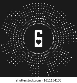 White Please do not disturb with heart icon isolated on grey background. Hotel Door Hanger Tags. Abstract circle random dots. Vector Illustration