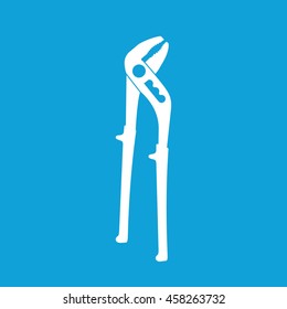 White pliers vector illustration. Blue background