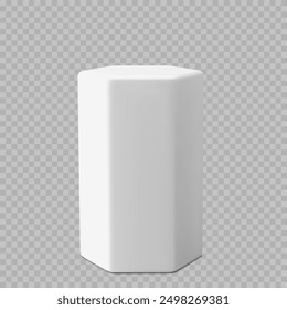 White plinth podium base platform. 3d round blank stand pedestal for product presentation. 