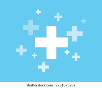 Letreros blancos sobre fondo azul.