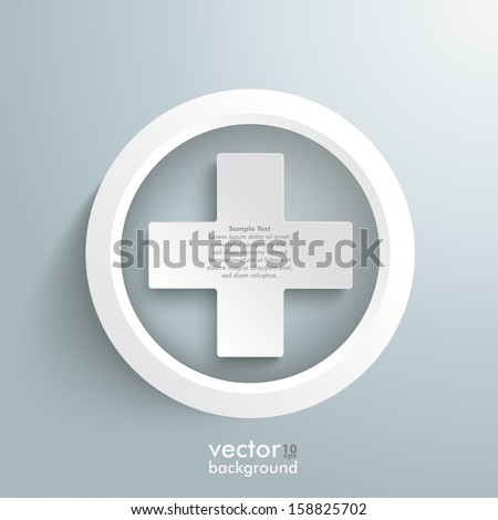 White plus symbols on the grey background. Eps 10 vector file.