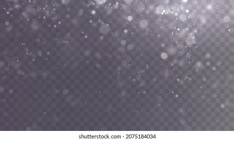 White Png Dust Light. Bokeh Light Lights Effect Background. Christmas Background Of Shining Dust Christmas Glowing Light Bokeh Confetti And Spark Overlay Texture For Your Design.	
