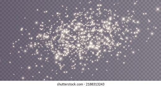 White png dust light. Bokeh light lights effect background. Christmas background of shining dust Christmas glowing light bokeh confetti and spark overlay texture for your design.
