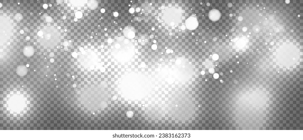 Luz de polvo blanca png. Fondo del efecto de la luz de bokeh. La Navidad resplandece el fondo del polvo. La Navidad resplandece la luz y el brillo de la capa superior. Vertiginoso polvo. Diseños festivos.