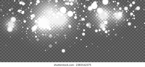 Luz de polvo blanca png. Fondo del efecto de la luz de bokeh. La Navidad resplandece el fondo del polvo. La Navidad resplandece la luz y el brillo de la capa superior. Vertiginoso polvo. Diseños festivos.