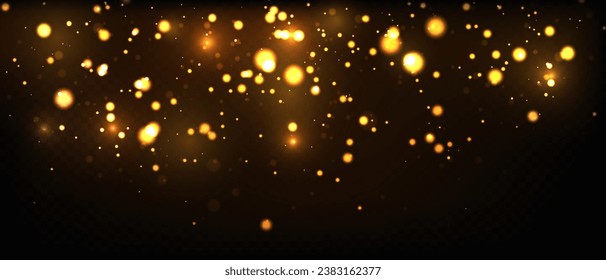 White png dust light. Bokeh light effect background. Christmas glow dust background. Christmas glow light confetti and sparkle overlay. Shimmering dust. Festive designs.