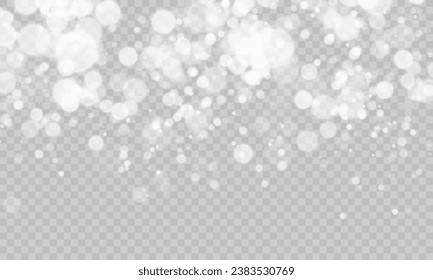 Luz de polvo blanca png. Fondo del efecto de la luz de bokeh. La Navidad resplandece el fondo del polvo. La Navidad resplandece la luz y el brillo de la capa superior. Vertiginoso polvo. Diseños festivos.