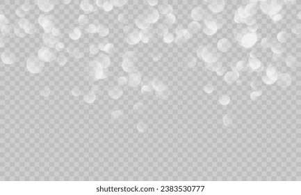 Luz de polvo blanca png. Fondo del efecto de la luz de bokeh. La Navidad resplandece el fondo del polvo. La Navidad resplandece la luz y el brillo de la capa superior. Vertiginoso polvo. Diseños festivos.