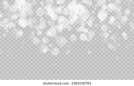 Luz de polvo blanca png. Fondo del efecto de la luz de bokeh. La Navidad resplandece el fondo del polvo. La Navidad resplandece la luz y el brillo de la capa superior. Vertiginoso polvo. Diseños festivos.