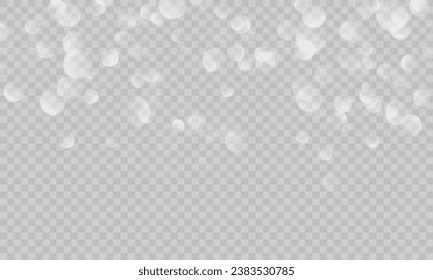 Luz de polvo blanca png. Fondo del efecto de la luz de bokeh. La Navidad resplandece el fondo del polvo. La Navidad resplandece la luz y el brillo de la capa superior. Vertiginoso polvo. Diseños festivos.