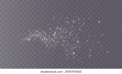 White png dust light. Bokeh light lights effect background. Christmas background of shining dust Christmas glowing light bokeh confetti and spark overlay texture for your design.	
