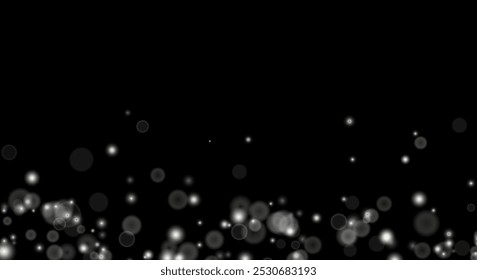 White png dust light. Bokeh light lights effect background. Christmas background of shining dust Christmas glowing light bokeh confetti and spark overlay texture for your design.	
