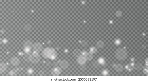 White png dust light. Bokeh light lights effect background. Christmas background of shining dust Christmas glowing light bokeh confetti and spark overlay texture for your design.	
