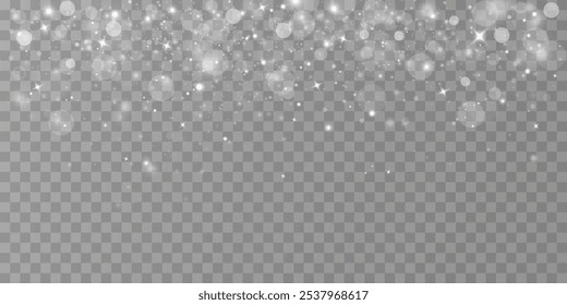 Luz blanca del polvo del png. Fondo de efecto de luces bokeh. Fondo de Navidades de Navidades de polvo brillante brillante luz bokeh confeti para su diseño.