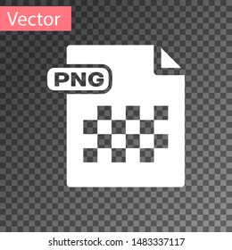 White PNG file document. Download png button icon isolated on transparent background. PNG file symbol.  Vector Illustration