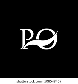 White PO Swoosh Logo Vector