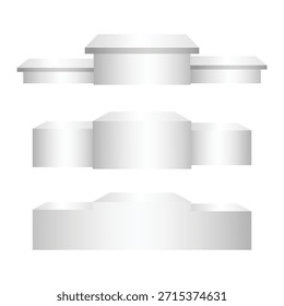 Podio Blanco Para La Ceremonia De Entrega De Premios Ilustración vectorial