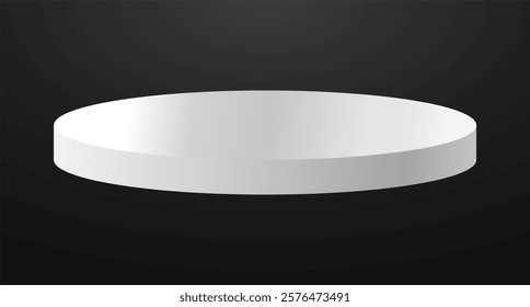 White podium circle 3d Empty stage, product platform background, Vector illustration