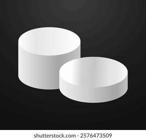 White podium circle 3d Empty stage, product platform background, Vector illustration