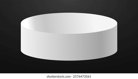 White podium circle 3d Empty stage, product platform background, Vector illustration