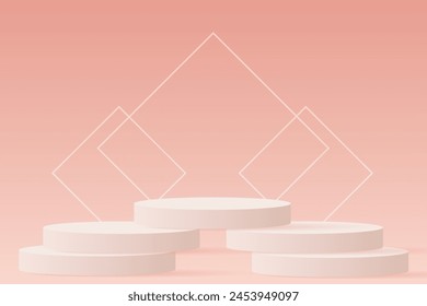 Diseño de podio blanco sobre fondo degradado