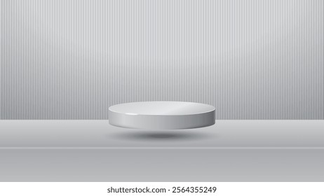 White podium elegant grey shade background of luxury empty presentation studio product decoration golden pedes can be used for greetings, cards, invitation, wallpaper, web, blog, graphic and printing.