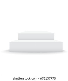 White Podium Exhibition - Isolated Object
