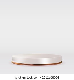 White Podium with golden confetti. Vector Illustration EPS10
