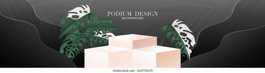 White Podium mit minimalem abstrakten Hintergrund, 3D-Podium-Display-Produkt , Stand zu zeigen Kosmetikprodukte,Illustration 3D Vektor EPS10