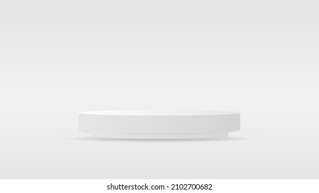 White Podium and minimal abstract background , 3D stage podium display product , stand to show cosmetic products ,illustration 3d Vector EPS 10